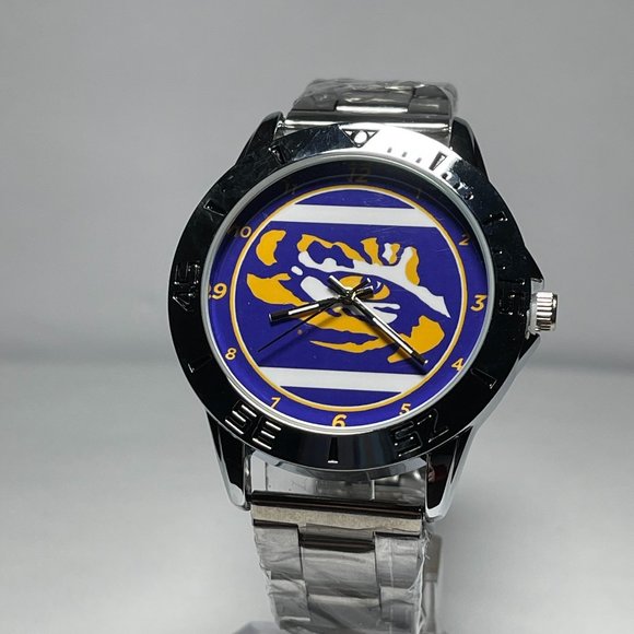 LSU Tigers NCAA Stainless Steel Men's Watch NEW!! - Picture 2 of 7